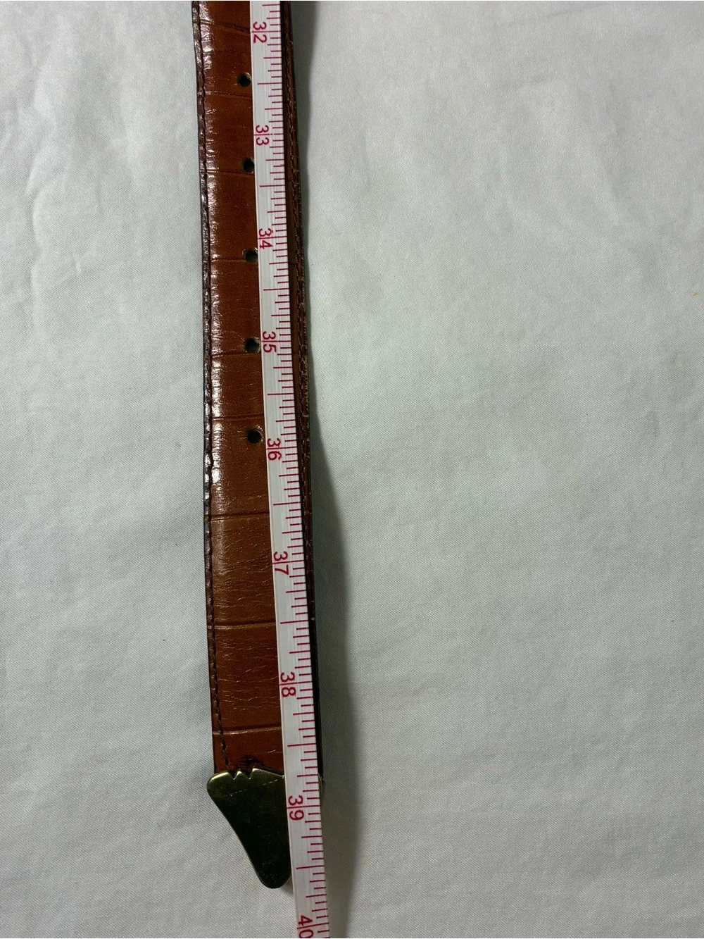 Vintage women’s belt Sz 34 full grain cowhide on split cowhide brass buckle